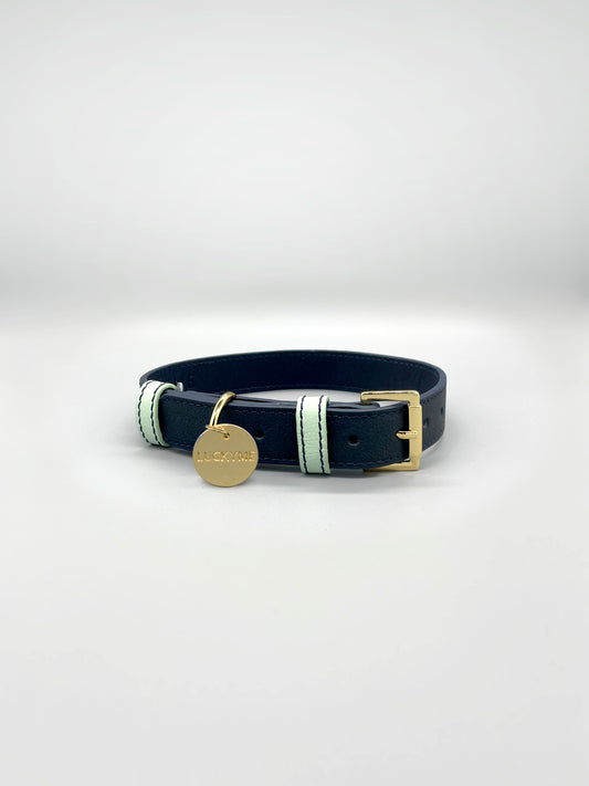Blueberry/Mint Leather Collar