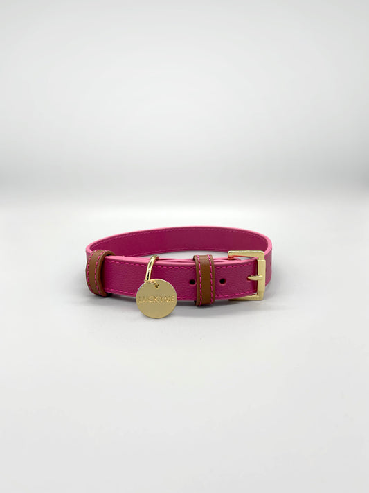 Lychee/Cocoa Leather Collar