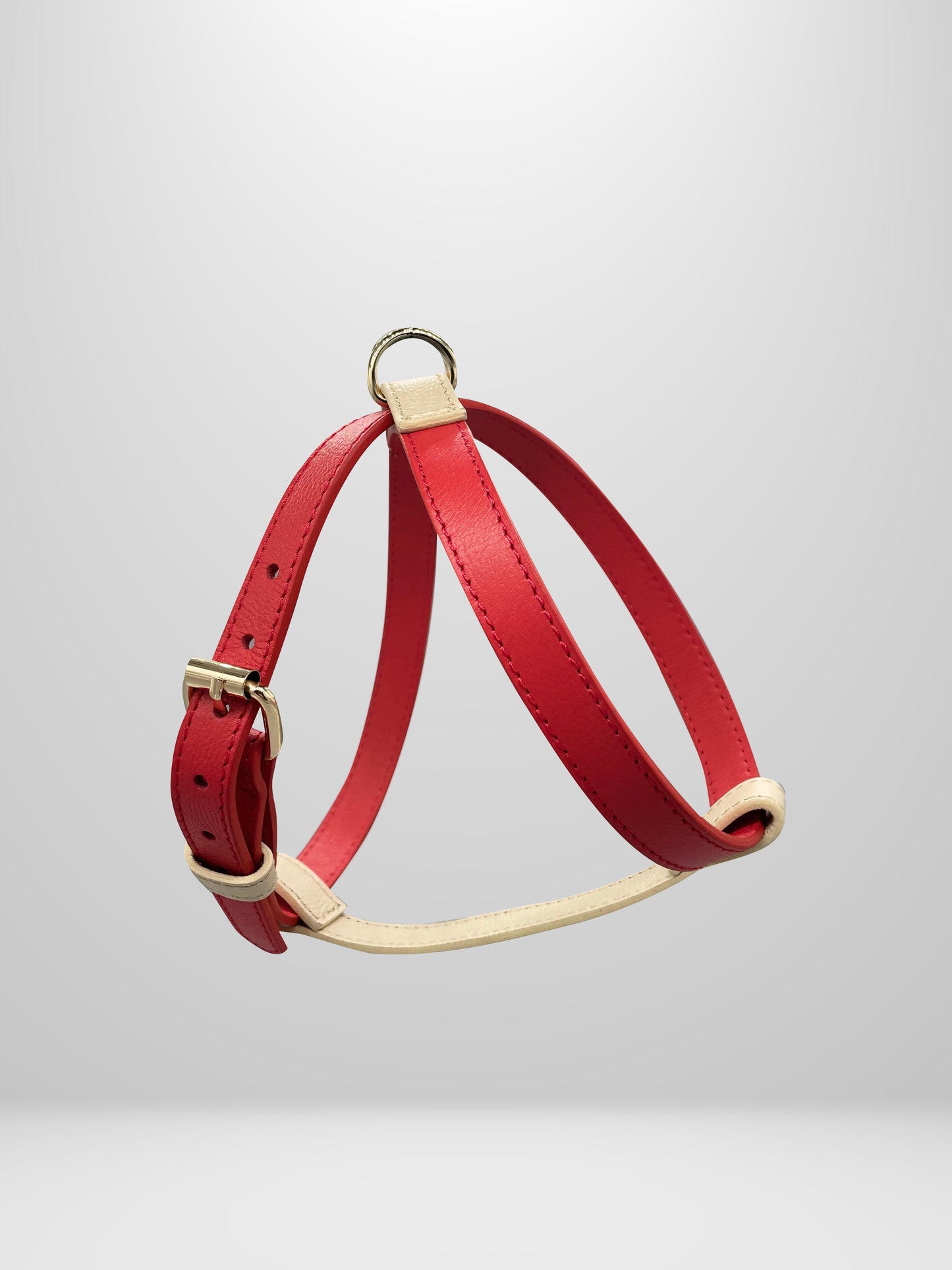 Cherry/Cream Leather Harness